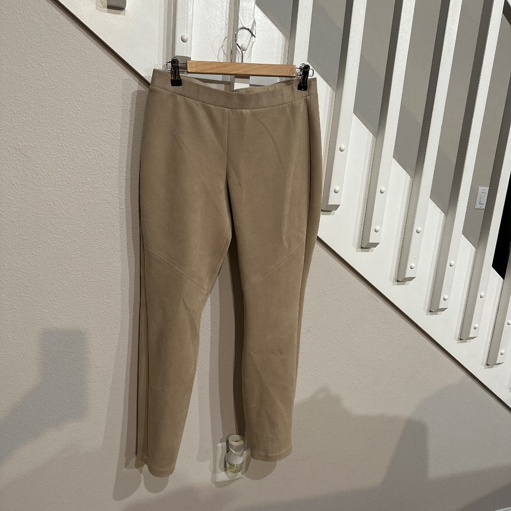 Colletta Light Tan Faux Suede Legging Pants